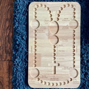 Antique-Inspired Wooden Rosary Board: Vintage Home Decor