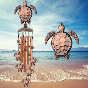 1pcs Vintage Metal Turtle Iron Wind Chime Outdoor Garden Music Decoration Home Holiday Gift