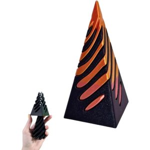 Impossible Pyramid Passthrough Sculpture.pyramid Passthrough Sculpture.3d Printed Spiral Cone Toy Decor Home Desktop Figurines Art Decoration