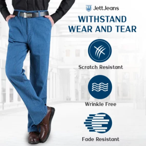 Jettjeans3 – Men's High Waist Straight Fit Stretch Jeans