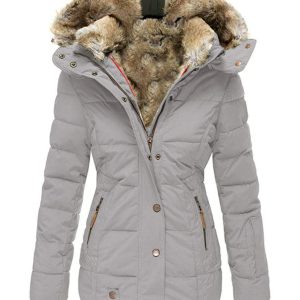 Vintage Overland Coats: Women's Winter Windproof Outdoor Hiking Parka Coat With Faux Fur Lined