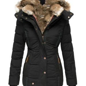Overland Sheepskin Co Women's Winter Outdoor Hiking Parka Coat With Faux Fur Lined Outdoor Windproof Coat