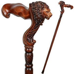 Walking Stick Cane Lion Head - Lion Head Walking Palm Grip Ergonomic Handle