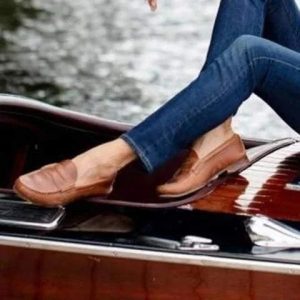 Women Vintage Slip On Loafers Low Heel Pu Leather Loafers