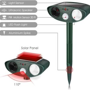 Solar Armadillo Deterrent - Ultrasonic Armadillo Repeller - Pack Of 2 - Solar Powered - Get Rid Of Armadillos In 48 Hours Or It's Free