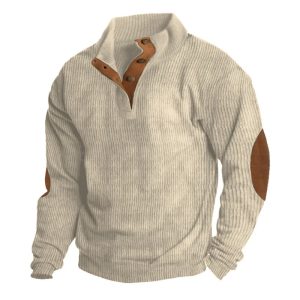 Mens Cashmere Casual Stand Collar Sweatshirts - Men's Outdoor Casual Stand Collar Long Sleeve Sweatshirt