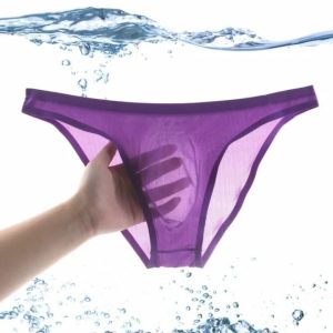 3d Seamless Pouch – Men's Striped Ultra Thin Ice Silk Seamless Briefs (5 Pack)