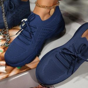 Women Lightly Breathable Lace Up Sneakers