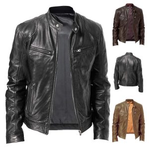 Leather Coat Jacket Mens Winter Jacket Autumn Casual Fashion Leather Jackets