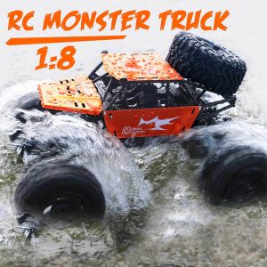 Amphibious Rc Car Big 1/8 Water Monster Vehicle 4wd Remote Control Off-road Truck