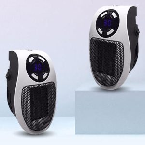 Electric Heaters - Plug-in Personal Space Heater with LED Display, Portable Electric Wall Outlet Heater, Adjustable Thermostat & Timer for Small Rooms