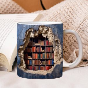 3d Bookshelf Mug