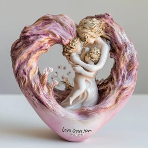 Mother And Child Statue Resin Ornament Sculpture For Home Decor, 12x12x4cm