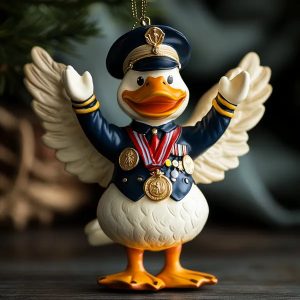 Durable Resin Military Army Duck Statue - Unique Home Decor, Perfect Size