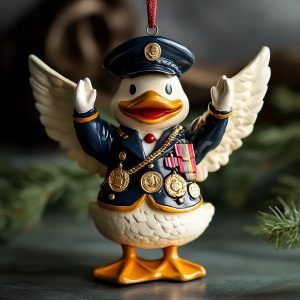 Military Army Duck Durable Resin Statue Unique Home Decor, Perfect Size