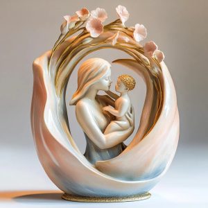 Mother And Child Statue Resin Ornament Sculpture For Home Decor, 12x12x4cm