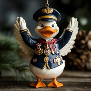 Military Army Duck Statue - Durable Resin, Unique Home Decor, Perfect Size