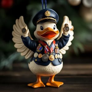 Military Army Duck Statue - Durable Resin Home Decor, Perfect Size