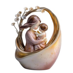 Mother And Child Statue Resin Ornament For Home Decor, 12x12x4cm
