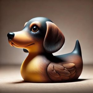 Funny Duck Statue Cute Dog Duck Figurine Ornament, For Home Living Room Decor, Resin, 7 6cm
