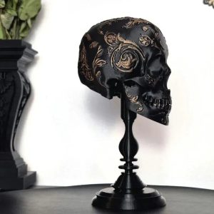 Skull Stand Resin Motorcycle Helmet - Creative Home Decor Craft - 10x14 2x10 5cm