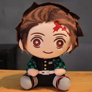 Demon Slayer Plush Doll 20cm - Kimetsu no Yaiba Nezuko, Tanjiro, Zenitsu, Kyoujurou Anime Toys - FireBrick