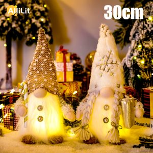 30cm LED Lighted Christmas Gnome Plush Doll Decoration