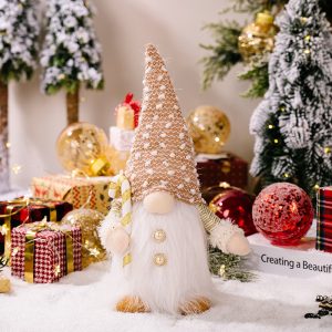 30cm LED Lighted Christmas Gnome Plush Doll Decoration - A 30cm