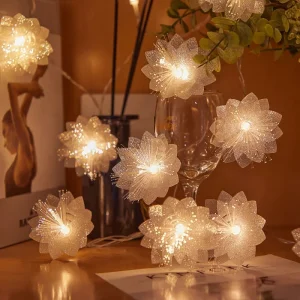 Battery-Operated LED Fiber Optic Flower String Lights (2M/3M) - 2M 10LEDs