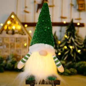 30cm LED Lighted Christmas Gnome Plush Doll Decoration - G 30cm