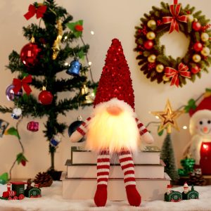 30cm LED Lighted Christmas Gnome Plush Doll Decoration - C1 45CM