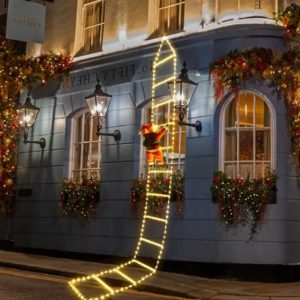 USB Powered Santa Climbing Ladder Lights - 8 Mode Decorative Display