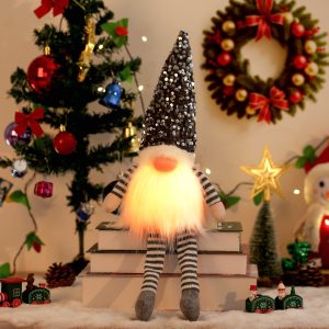 30cm LED Lighted Christmas Gnome Plush Doll Decoration - E1 45CM