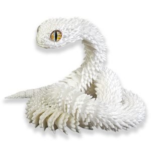 3D Printed Articulated Snake Figurine - Flexible Desktop Ornament - 10