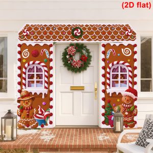 3-Piece Gingerbread House Christmas Door Banner Set