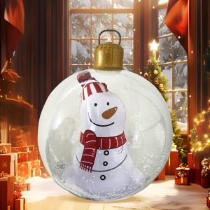 Large Inflatable Christmas Ornament Snow Globe with Reindeer – 25.5 Inch - Style-1