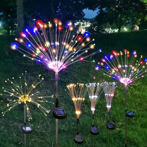 Solar Powered Garden Starburst Lights - Outdoor Decorative Cluster Lamp