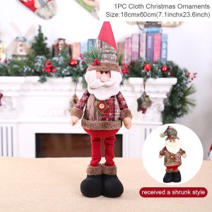 Telescopic Plush Reindeer Christmas Decoration - Adjustable Height Holiday Doll - 01