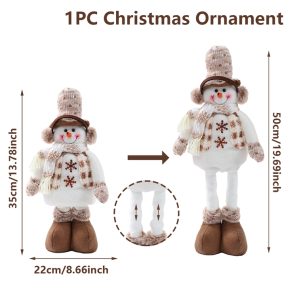 Telescopic Plush Reindeer Christmas Decoration - Adjustable Height Holiday Doll - 2025-2