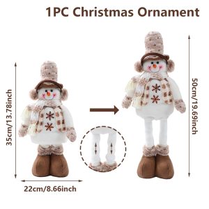 Telescopic Plush Reindeer Christmas Decoration - Adjustable Height Holiday Doll - 2025-2