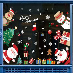 137PCS Reusable PVC Snowflake Window Decals for Christmas - C