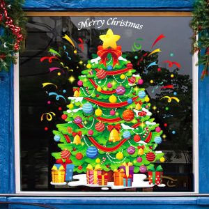 137PCS Reusable PVC Snowflake Window Decals for Christmas - D