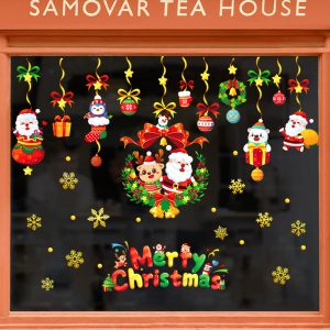 137PCS Reusable PVC Snowflake Window Decals for Christmas - G
