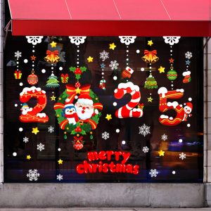 137PCS Reusable PVC Snowflake Window Decals for Christmas - F