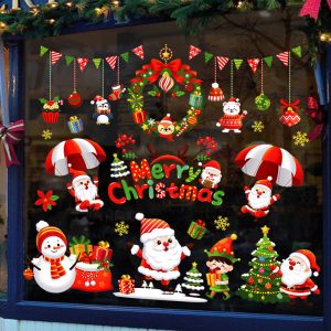 137PCS Reusable PVC Snowflake Window Decals for Christmas - H