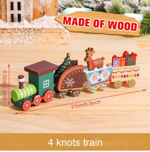 Wooden & Plastic Christmas Decorative Train Model Kit - wooden 04