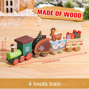 Wooden & Plastic Christmas Decorative Train Model Kit - wooden 04