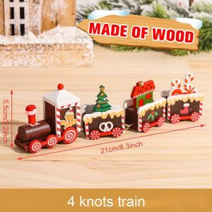 Wooden & Plastic Christmas Decorative Train Model Kit - wooden 05
