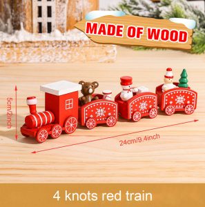 Wooden & Plastic Christmas Decorative Train Model Kit - wooden 06