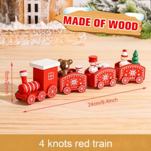 Wooden & Plastic Christmas Decorative Train Model Kit - wooden 06